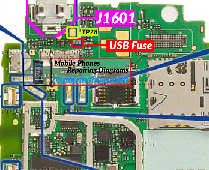 حل مشكلة usb نوكيا 610c Lumia-610c-usb-components