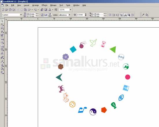 Corel Draw'da Çember Etrafına Semboller Dizme Resim6_4