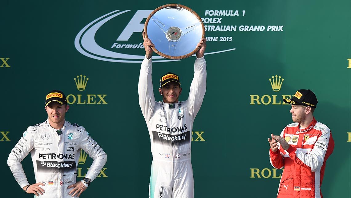 Vettel de espía Lewis-hamilton-podium-australian-grand-prix-2015