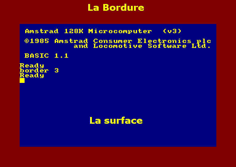 Mode graphique du CPC Bordure