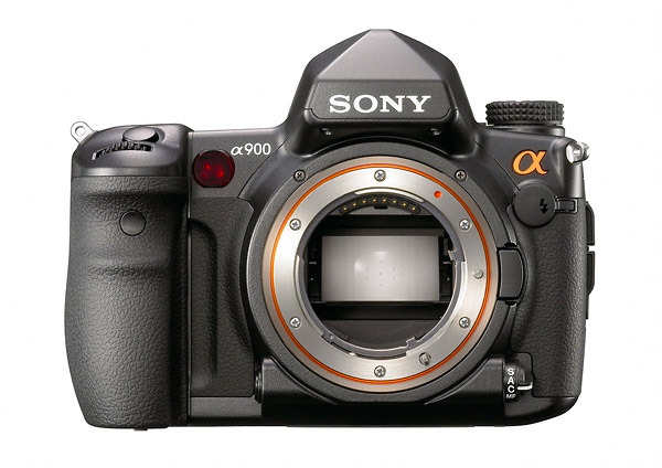 Dünyanın ilk full frame 24,6 megapiksel DSLR fotoğraf makinesi Sony'den Sony_alpha_a900_front