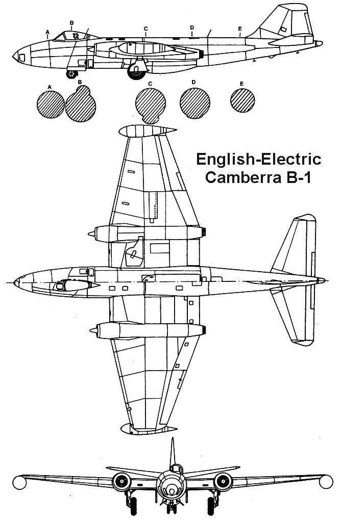 جميع الطائرات الحربية التى أستخدمت من أطراف الحرب - 2 (البريطانية ، والفرنسية ، والأسرائيلية ، و المصرية)   Camberra_3v