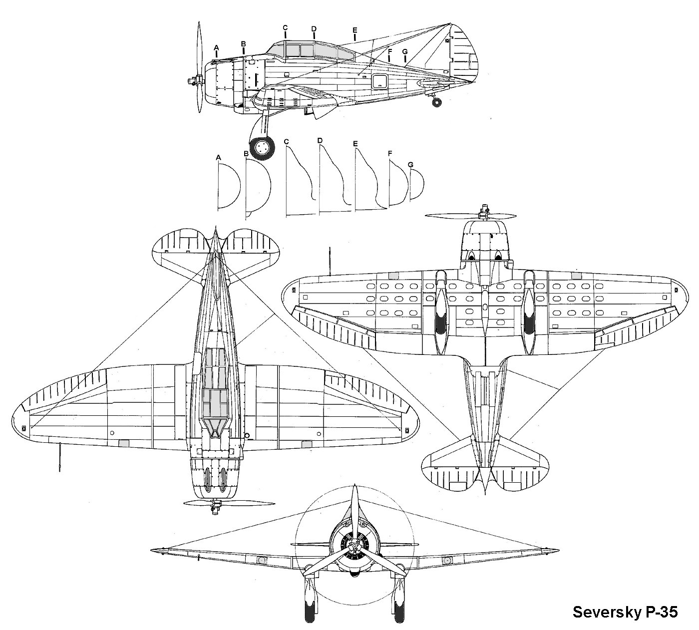 le plus mauvais avion... - Page 2 Seversky_p35_3v