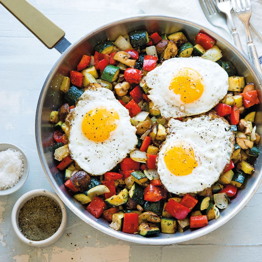 Vegetable and Thyme Hash with Fried Eggs Img20l