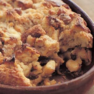 Banana-Raisin Bread Pudding with Brandy Sauce Img61l