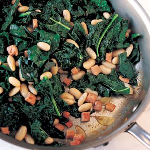 Braised Black Kale with White Beans and Smoked Ham Img68l