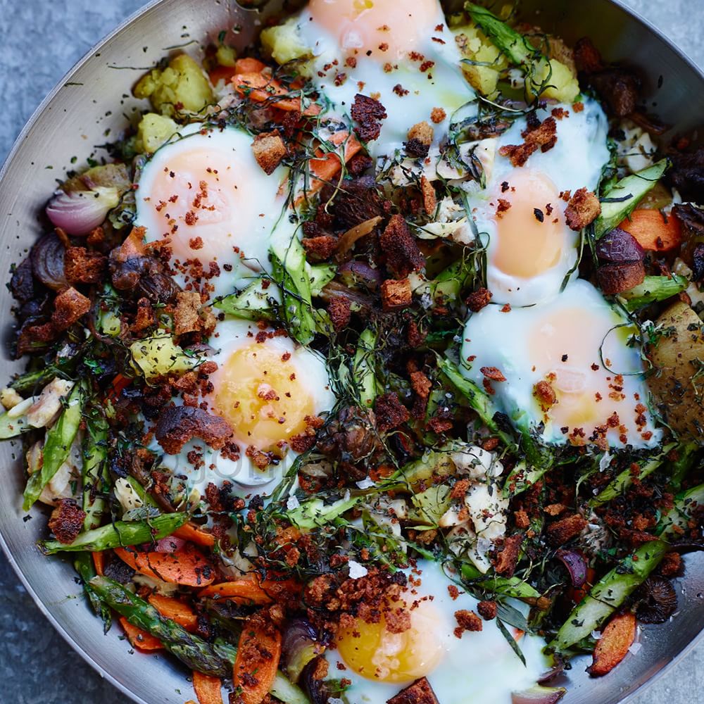 Smoked Trout and Vegetable Hash with Eggs Img18l