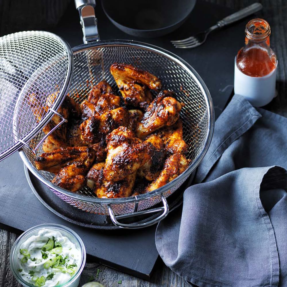 Sriracha Chicken Wings with Cilantro-Green Onion Dip Img57l