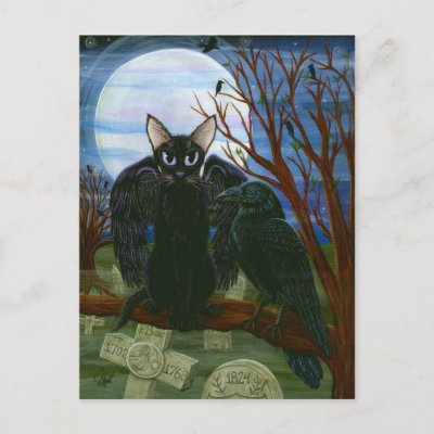 Cemeteries and their beauty Ravens_moon_black_cat_crow_gothic_art_postcard-p239624423985159599trdg_400