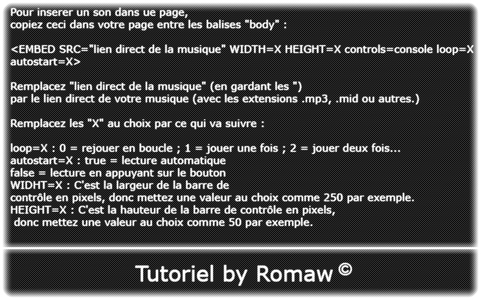 [Tuto HTML] Inserer un son dans une page. (facile) Son