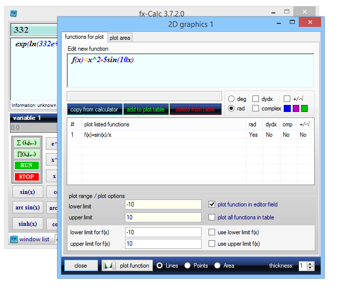 برنامج الآله الحاسبه لحل المعادلات البسيطه و المركبه و رسمها بيانياً Fx-Calc.3.7.23