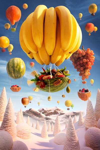 Paisajes comestibles  Banana-Balloon