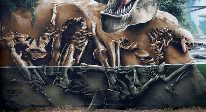 Fenomenal graffiti inspirado en Jurassic Park Jurassic_park_graffiti_04