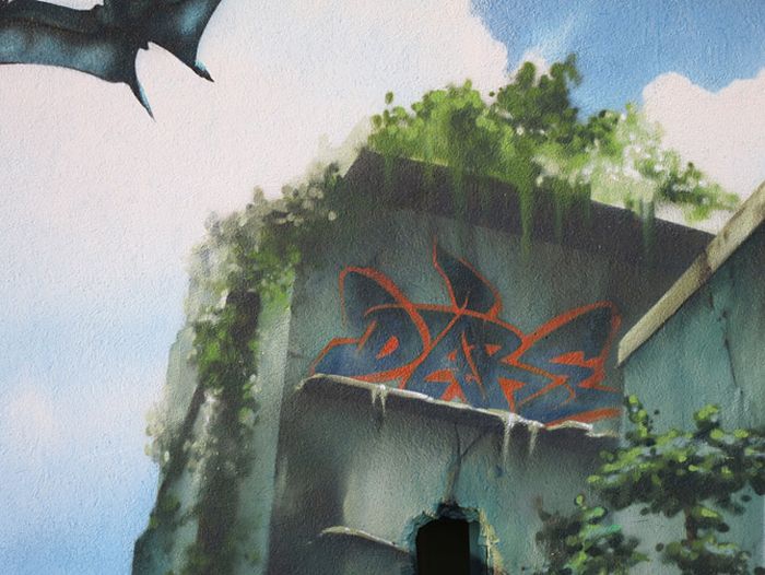 Fenomenal graffiti inspirado en Jurassic Park Jurassic_park_graffiti_10