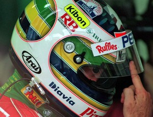 Pelo 'chefe': Rubinho faz homenagem a Senna no capacete do GP do Brasil Capacete_1995_get_1024