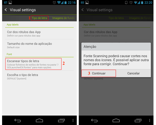 Como mudar a fonte em smartphones Android? 101_