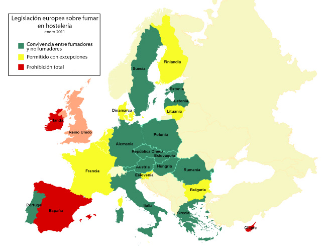 LEY A LA ESPAÑOLA: EL NUEVO ESCENARIO CHILENO PARA LOS FUMADORES Mapa-tabaco