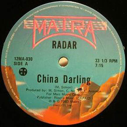 Radar - China Darling (Single 12'' 1983) 9573c5dcbb3f