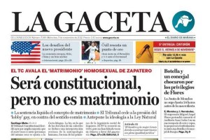 El Constitucional rechaza el recurso del P.P. y avala el matrimonio homoxesual. Lagaceta