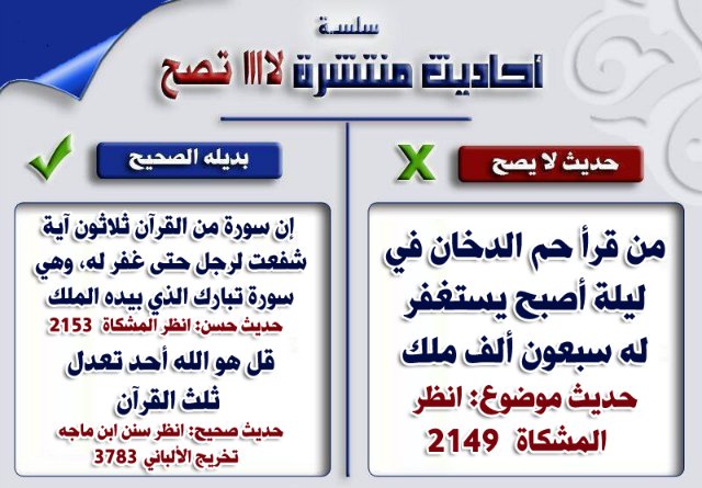 بعض الأحاديث الضعيفة المشهورة بين الناس وبدائلها الصحيحة ۞  742bb685feca