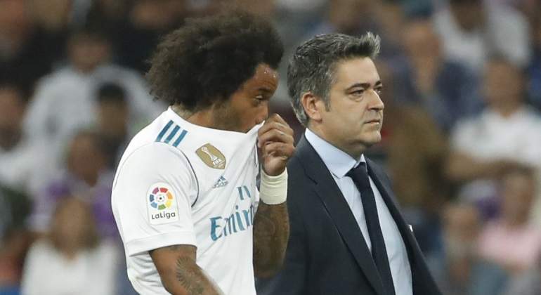 El pálpito optimista del vestuario del Real Madrid sobre las lesiones de Kroos, Marcelo y Modric Marcelo-lesion-efe