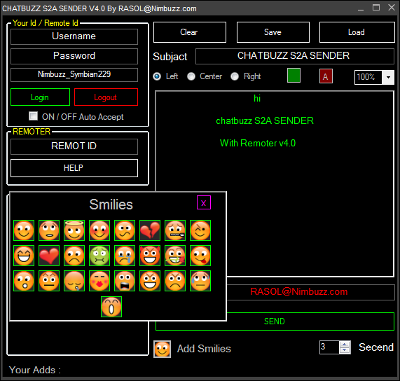 Updates chatbuzz s2a sender v4.0 by rasol@n.c 6545645443465