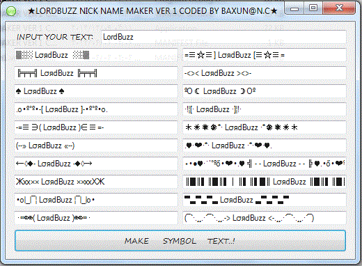 lordbuzz nick maker  LORDBUZZ_NICK_NAME_MAKER_VER_1_CODED_BY_BAXUN_N_C