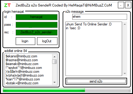 ZedBuzZ  s2o sender in 1 SeC S2o_online_screen