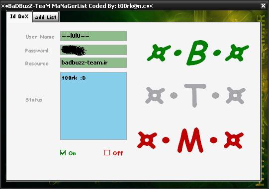 ¤•BaDBuzZ-TeaM MaNaGerList Coded By: t00rk@n.c•¤ B1