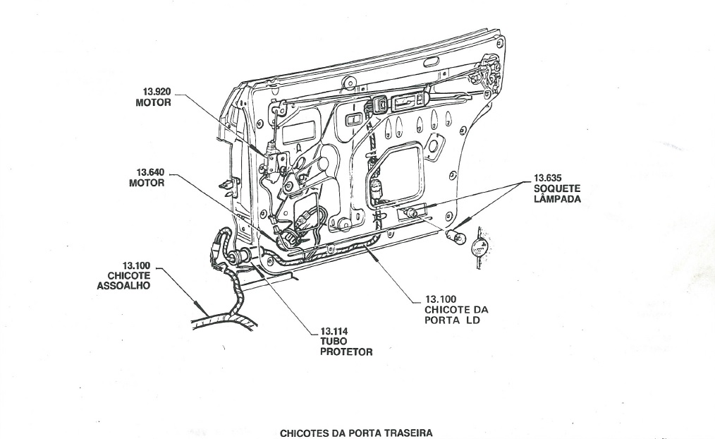 Esquemas elétricos e Vista Explodida Opala Chicote_porta_traseira