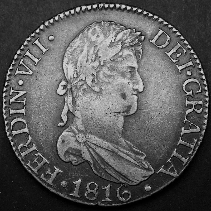 8 reales 1816. Fernando VII. Sevilla Image