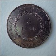 5 Liras 1848 gobierno provisorio de Venecia 1848-1849 Image