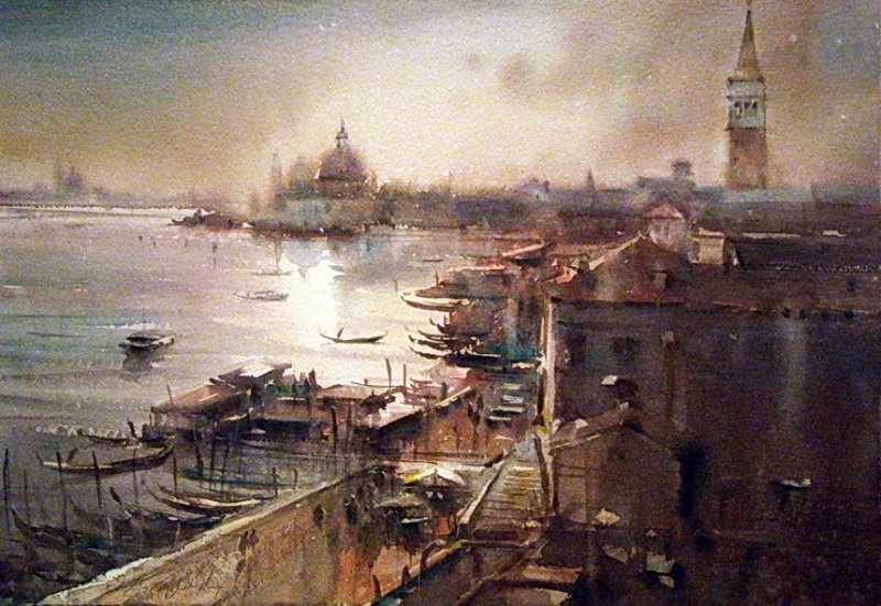 Akvarel - Page 20 Dusan_djukaric_watercolor_venice_38x56_cm