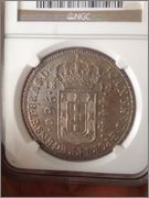 960 Reis 1814 B Brasil   /   acuñado sobre un Carolus de a 8  Image