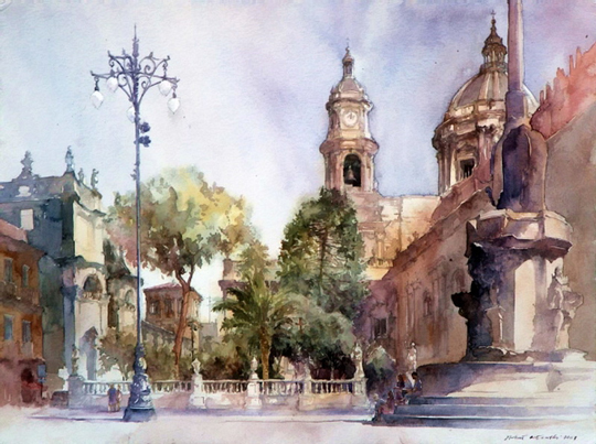 Akvarel - Page 19 City_Watercolor_Paintingmichael_orlowski