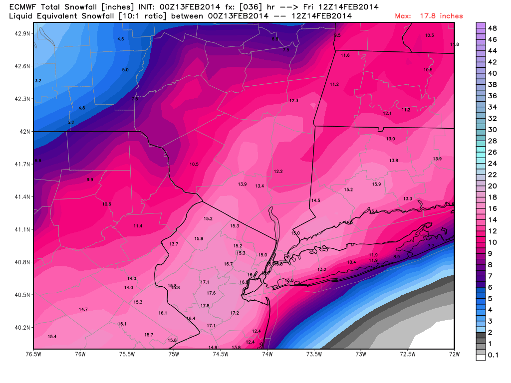 Archived: 2/13/14 Godzilla Storm  - Page 4 Ecmwf_tsnow_nyc_7