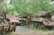 The Graveyard's of the Armored Battles. Rusted_hulks_of_Soviet_an_US_Tanks_from_WWII_at