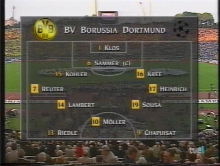 Champions League 1996/1997 - Final - Borussia Dortmund Vs. Juventus (1080i/540p/480p) (Castellano-Alemán/Español Latino/Castellano) Image