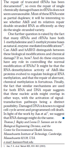 dna repair - Error checking and  repair systems in the cell, amazing evidence of design RNA_fix123