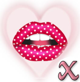 Labios con Lunares con Fondo de Corazon Esfumado Image