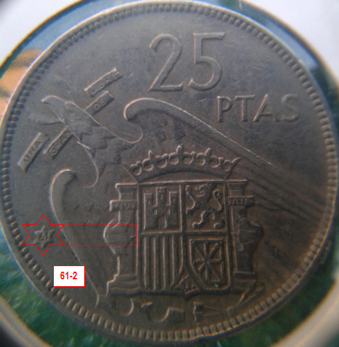 Geometría de las estrellas de las monedas de 25 pesetas 1957* 61_2_E