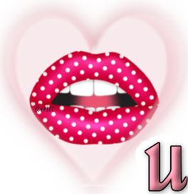 Labios con Lunares con Fondo de Corazon Esfumado Image