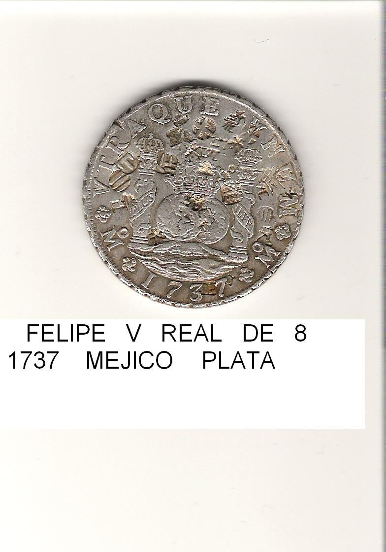 resellos chinos en 8 reales de Felipe V año 1737 Image