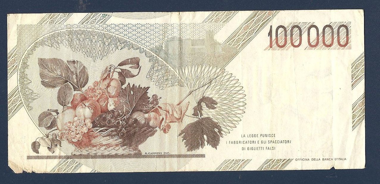 100.000 Liras Italia,  1983 (Caravaggio). Imagen_60
