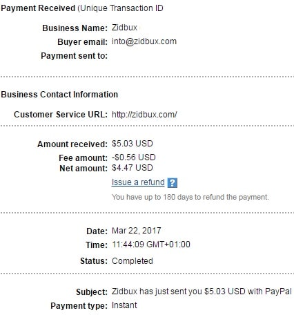 1º Pago de Zidbux ( $5,03 ) Zidbuxpayment