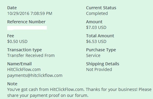 2º Pago de HitClickflow ( $7,03 ) Hitclickfowpayment