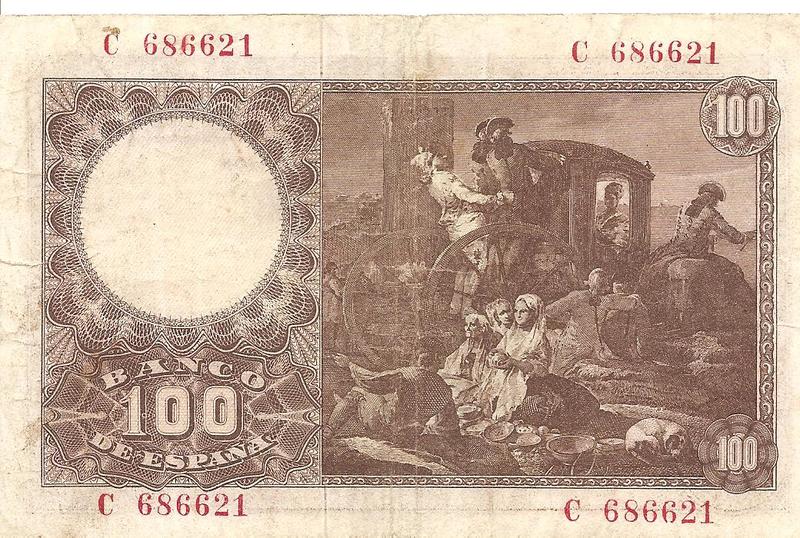 100 pesetas 1948 Image