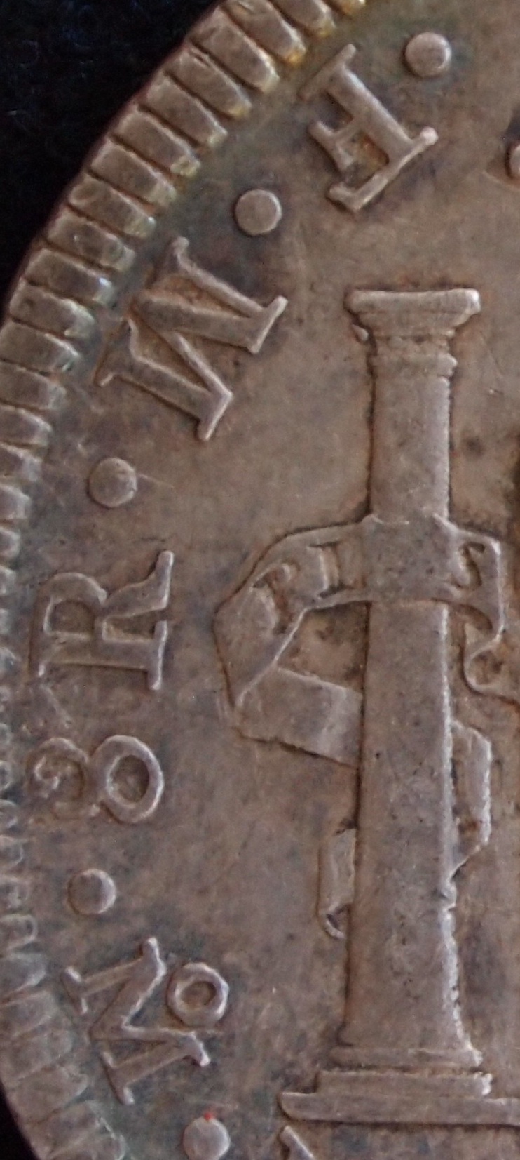 detalle 8 reales Carlos III Mexico 1772