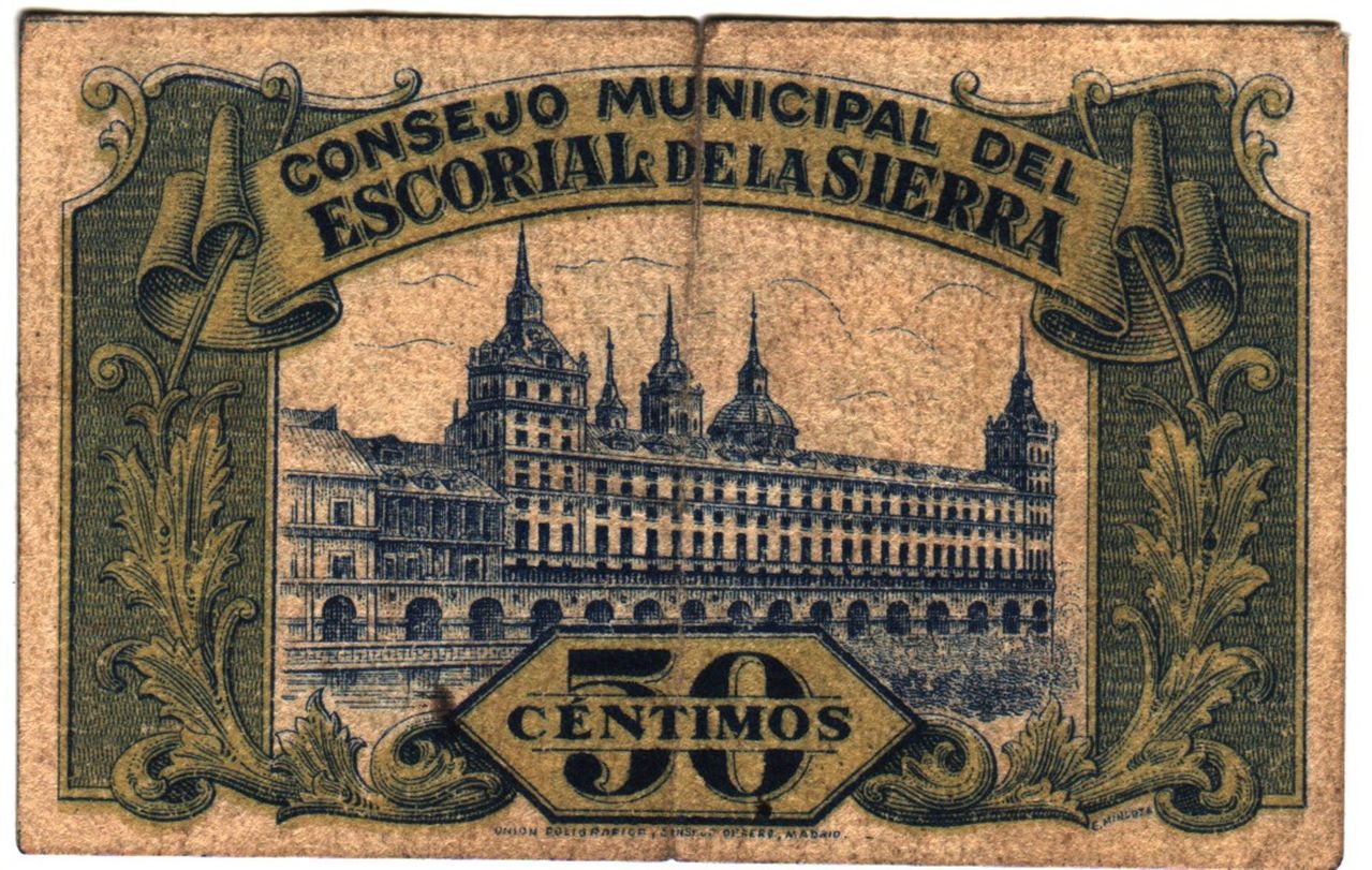 50 Céntimos El Escorial, Mayo 1937 Escorial2