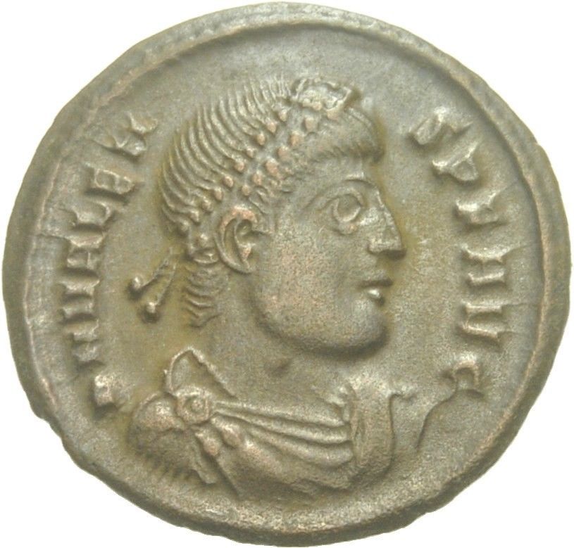 AE3 de Valente. GLORIA ROMANORUM. Siscia Image